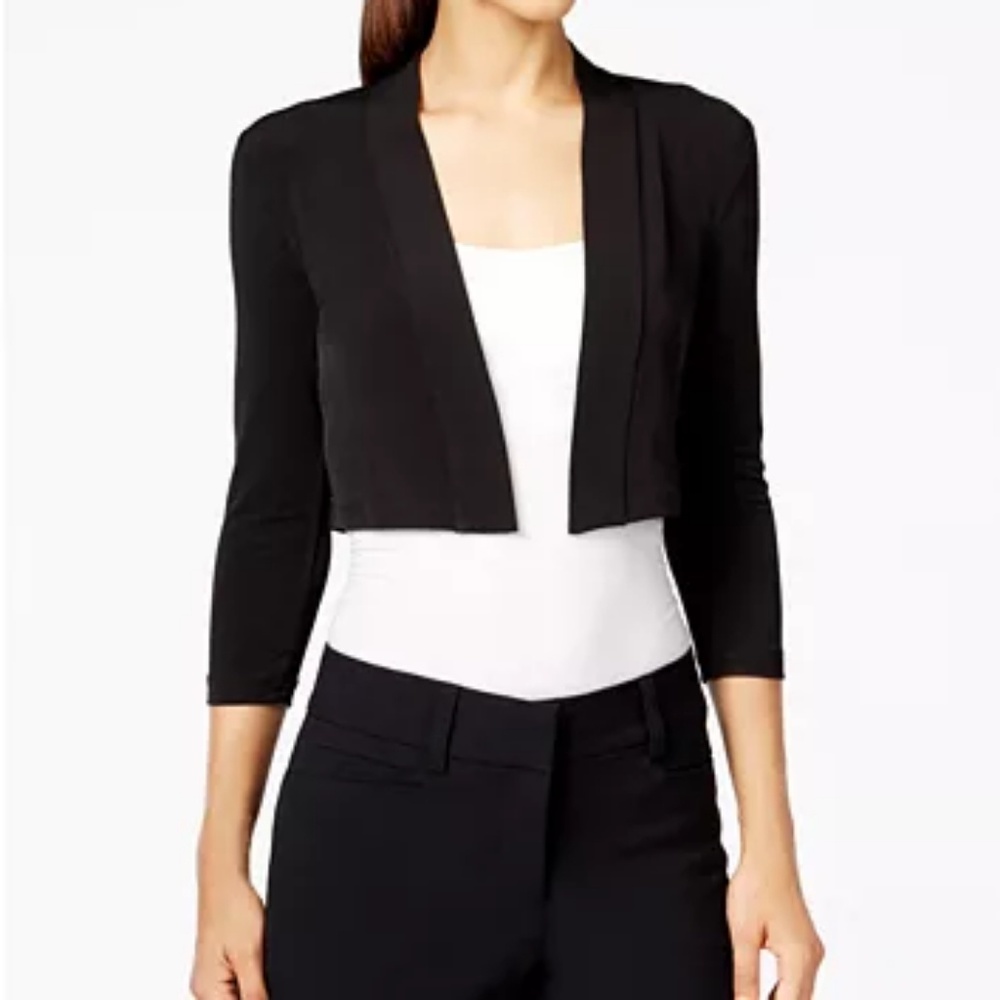 lvin Klein

Three-Quarter-Sleeve Bolero Cardigan